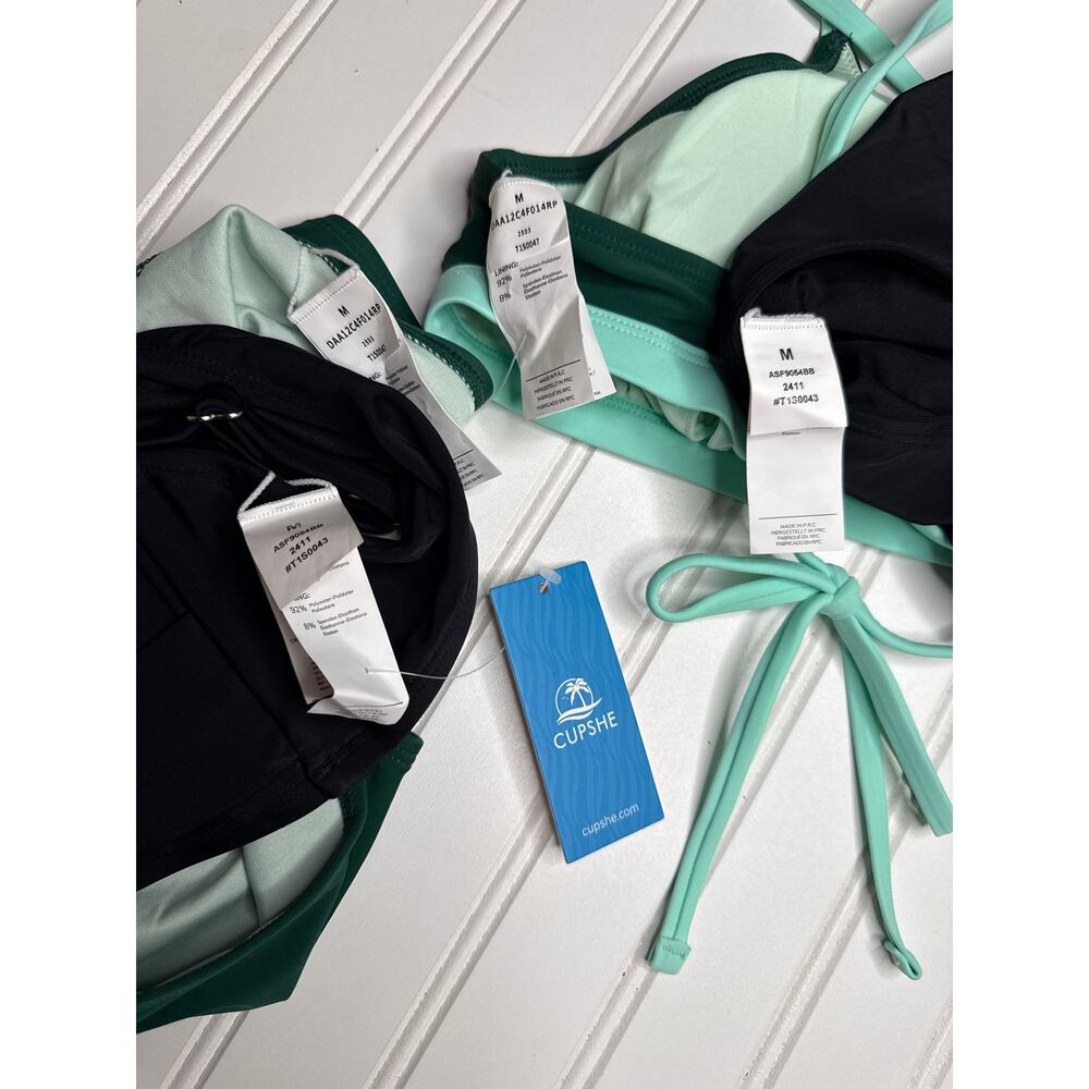 NWT Cupshe Lot of 2 Two Piece Bikinis 2-PC Bathing Suit Swim Beach Paddle Sz M - Picture 9 of 9